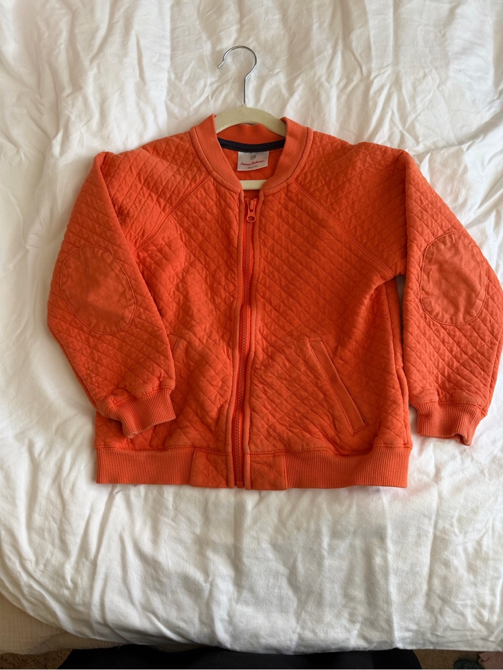 Hanna Andersson Kids Quilted Orange Bomber Jacket